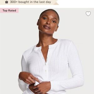 NWOT Victorias Secret Henley Heather Grey Pajama Set